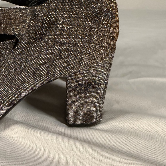 Saint Laurent Paris Women’s High Heels Disco Sparkle Silver / Gold Size 36 - Picture 3 of 12